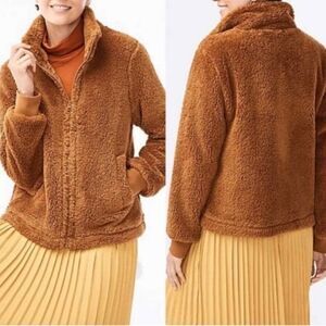 J. Crew Sherpa Teddy Jacket in Rust Size XXS